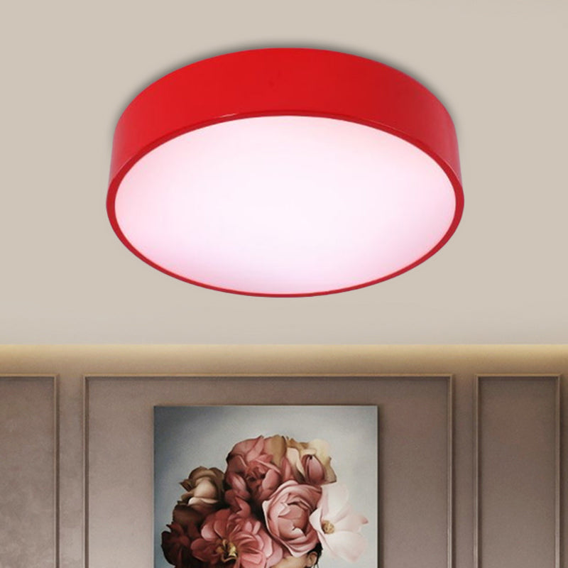 Circular Acrylic Ceiling Mounted Fixture Children Style Red/Yellow/Blue LED Flushmount Lighting