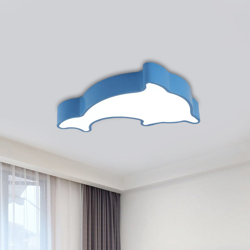 Weiß/Rot/Gelb Delphin Beleuchtung Kinder LED Acryl Flush Mount Deckenleuchte Licht für Schlafzimmer