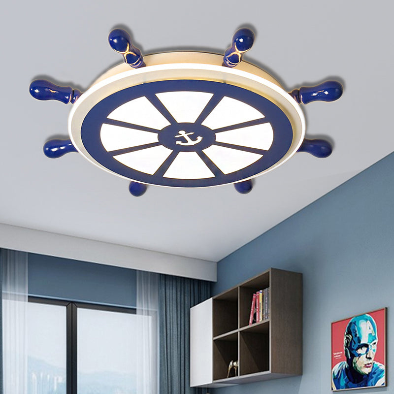 Rudder LED-inbouwlamp van acryl in nautische stijl in blauw voor eetkamer