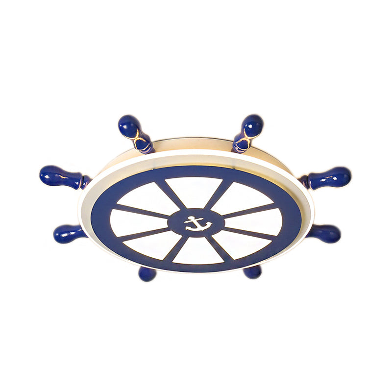 Rudder LED plafonnier en acrylique de style nautique en bleu pour salle à manger