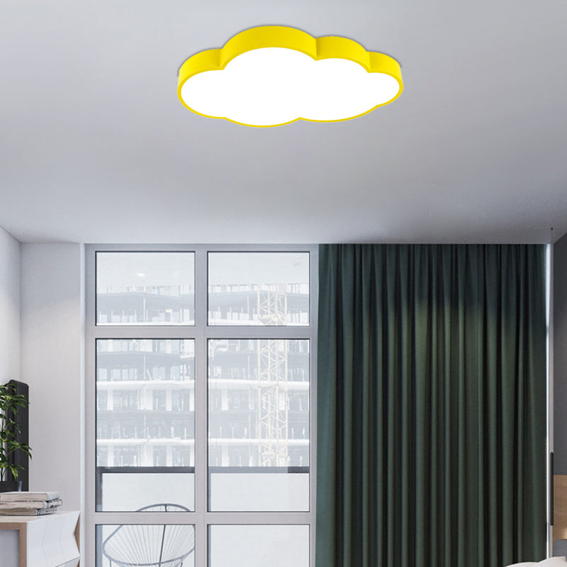 Contemporary Flat Cloud Ceiling Lamp Acrylic and Metal Undertint LED Flush Ceiling Light for Hallway