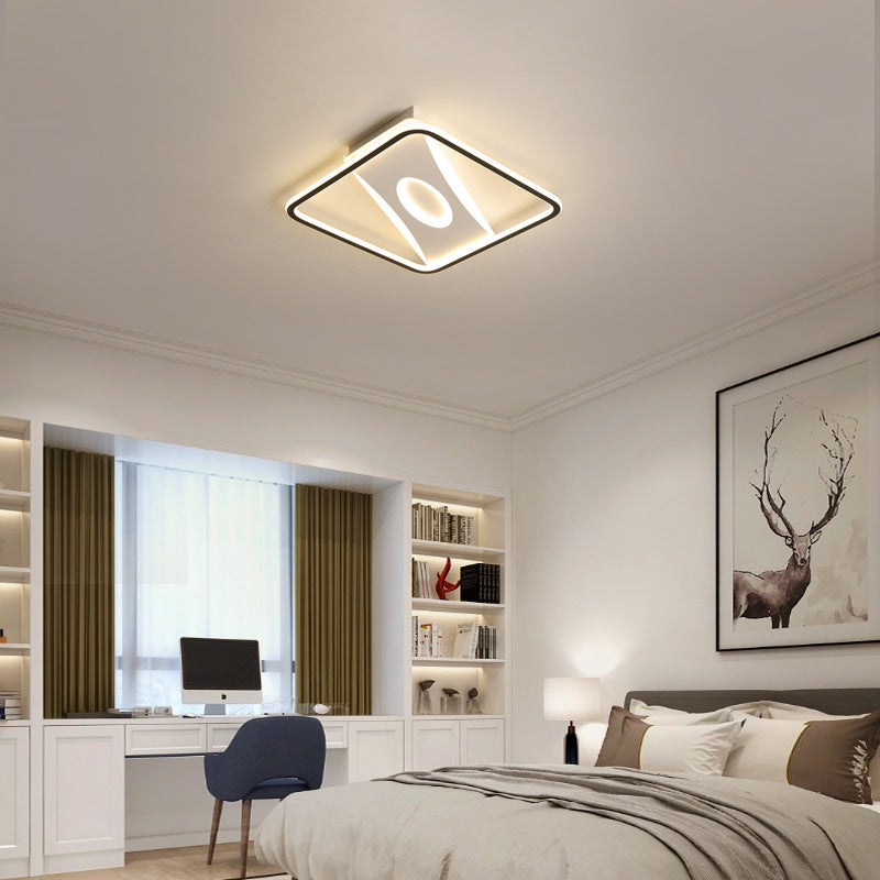 Integrated Led Square Frame Flush Lamp Nordic Metallic Led Close to Ceiling Light in Warm/White, 16"/19.5"/23.5"/35.5" W