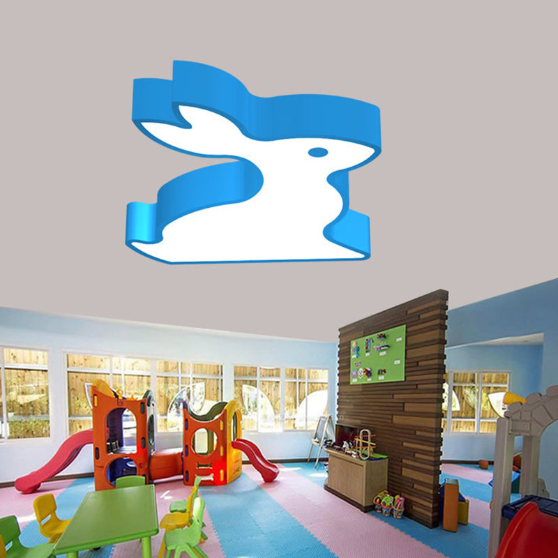 Cartone animato leggero rosso/rosa/blu con coniglio 19,5 "/23,5" LAD LED LAD ACRILICA LAGUA DI MUTO A MONTO