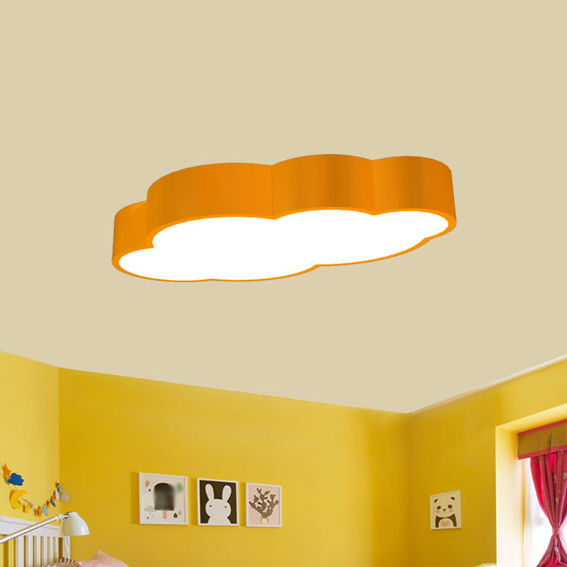 Wolkvormige kinderkamer plafondlamp acryl 18"/20,5" brede LED cartoon inbouw verlichtingsarmatuur in rood/geel/blauw