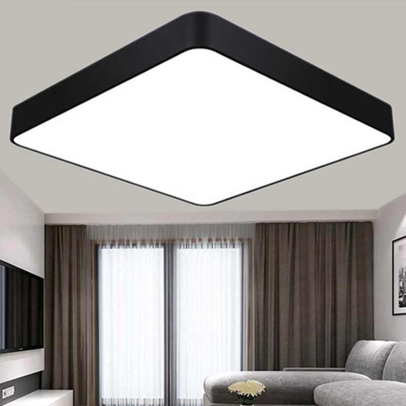 Nordic vierkante inbouwlamp acryl kantoor LED-plafondlamp in zwart/wit, 16"/23,5"/39" breed