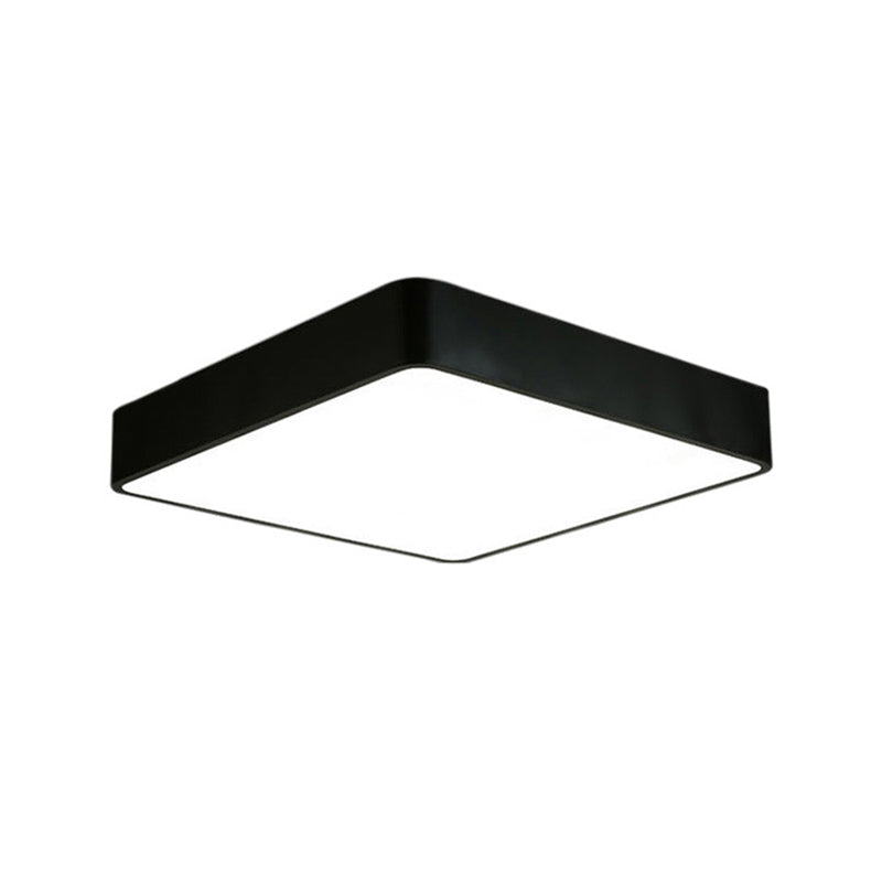 Plafonnier LED carré nordique en acrylique pour bureau, noir/blanc, 16"/23,5"/39" de large