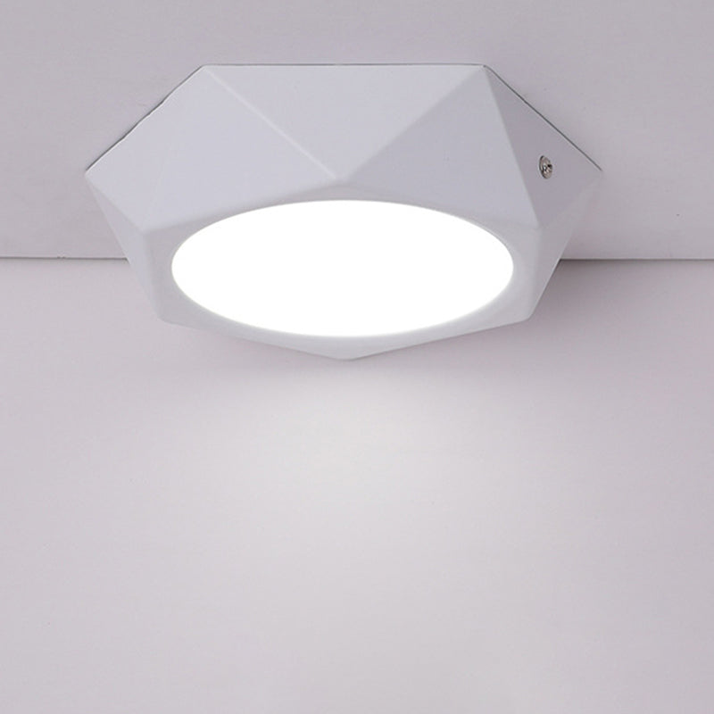 Polygon kantoorinbouwlamp aluminium eenvoudige LED-plafondlamp in wit, 6w/12w/18w