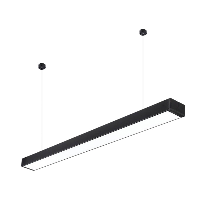 Acryl -lineare LED Hanging Light Minimalism Schwarz/Weiß Decke Anhängerlampe für Büro, 2 "/3"/4 "breit