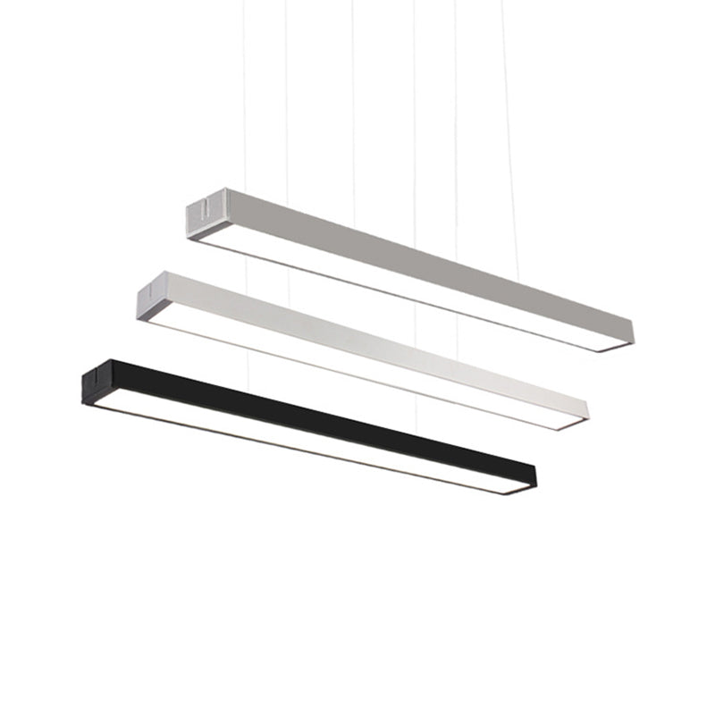 Acryl -lineare LED Hanging Light Minimalism Schwarz/Weiß Decke Anhängerlampe für Büro, 2 "/3"/4 "breit