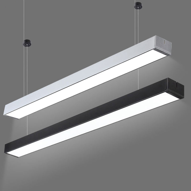 Acryl -lineare LED Hanging Light Minimalism Schwarz/Weiß Decke Anhängerlampe für Büro, 2 "/3"/4 "breit