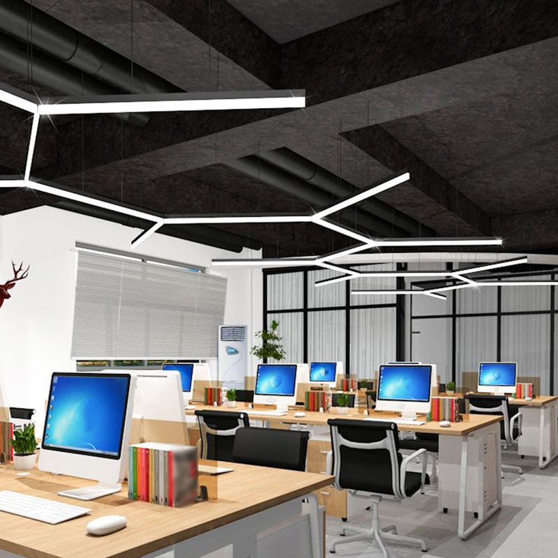 Richtige Acryl -Down -Beleuchtung Anhänger minimalistisch 23,5 "/47"/59 "L LED Schwarz hängende Lampe in warmem/weißem Licht