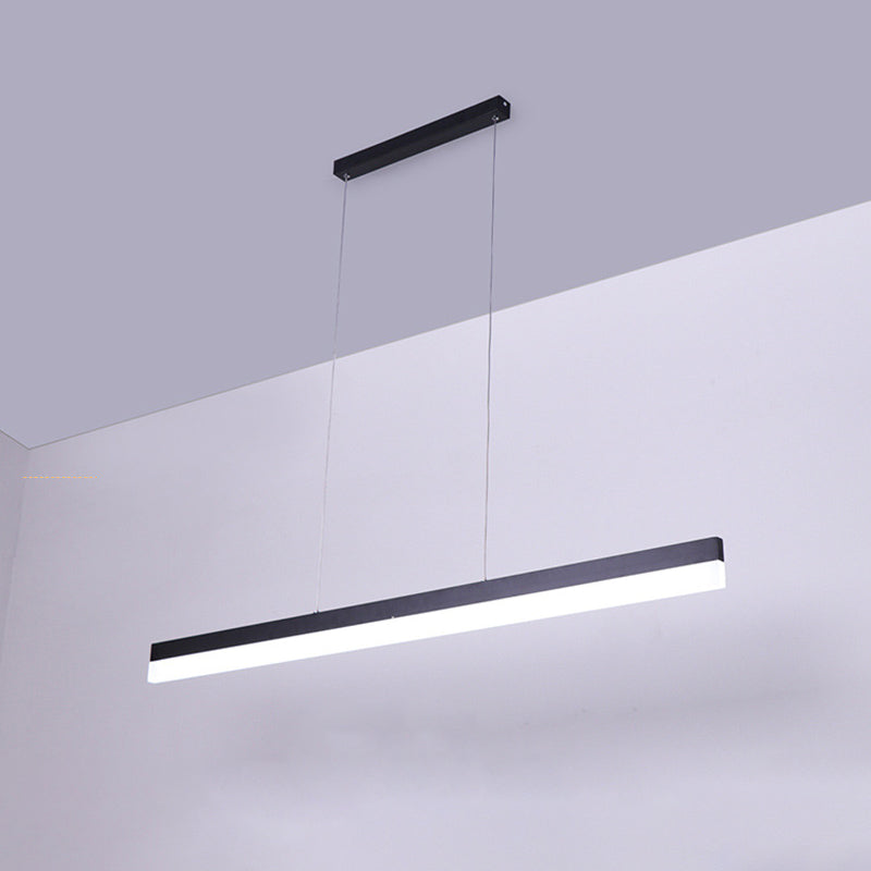 Richtige Acryl -Down -Beleuchtung Anhänger minimalistisch 23,5 "/47"/59 "L LED Schwarz hängende Lampe in warmem/weißem Licht