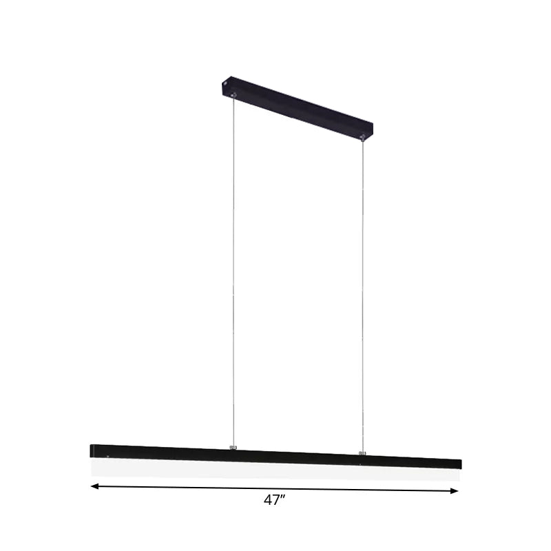 Richtige Acryl -Down -Beleuchtung Anhänger minimalistisch 23,5 "/47"/59 "L LED Schwarz hängende Lampe in warmem/weißem Licht