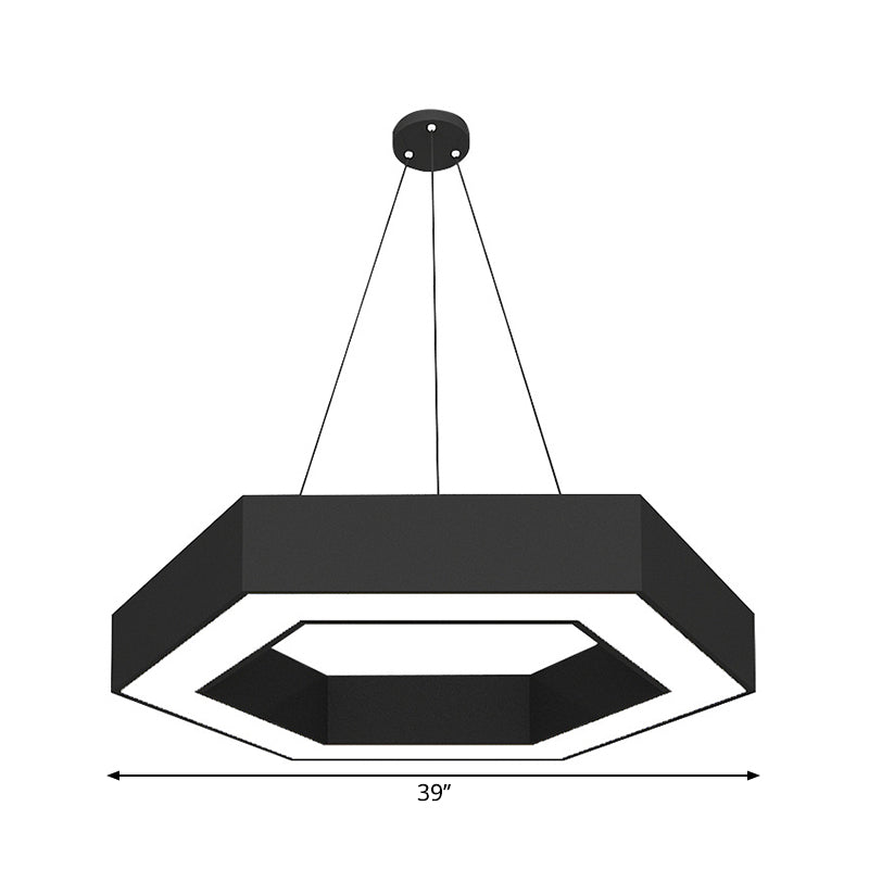 Round Acrylic Pendant Light Simple Style 18"/31.5"/39" W LED Black Ceiling Suspension Lamp for Restaurant