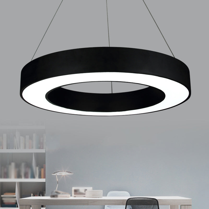 Lampada a soffitto a LED semplice/bianco Halo Ring Aione a sospensione con tonalità acrilica, 16 "/31,5"/39 "W
