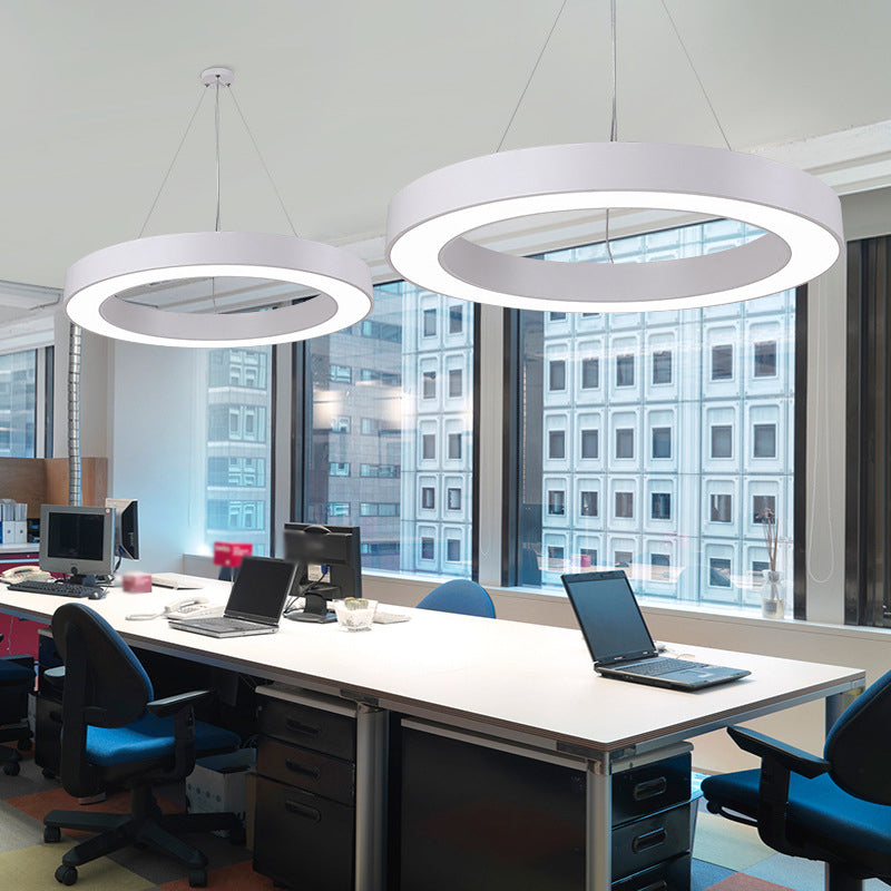 Lampada a soffitto a LED semplice/bianco Halo Ring Aione a sospensione con tonalità acrilica, 16 "/31,5"/39 "W