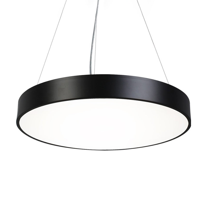 Runde Platte Hanging Lamp Kit Nordic Iron Black LED Anhängere Leuchte in warmem/weißem Licht, 16 "/31,5"/39 "Breite