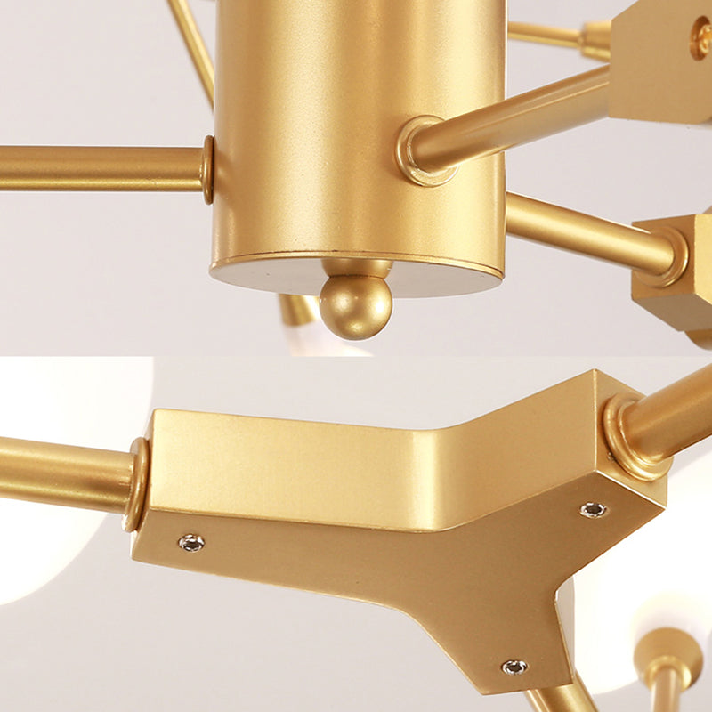 Iron Tree Zweig Kronleuchter 27-Kopf-atemberaubendes Anhänger Licht im Gold Finish für das Restaurant Hotel