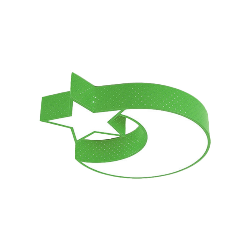 Crescente e stella soffitto a filo del fumetto acrilico Nursery LED lampada a incasso in rosso/giallo/blu, bianco/3 luce di colore