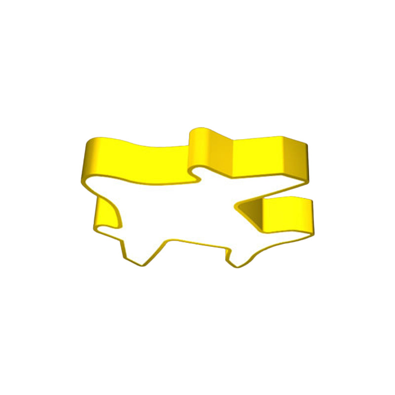 19.5"/23.5" W Aircraft Ceiling Mount Lamp Kid Metallic Playroom LED Flush Light in Red/Yellow/Blue