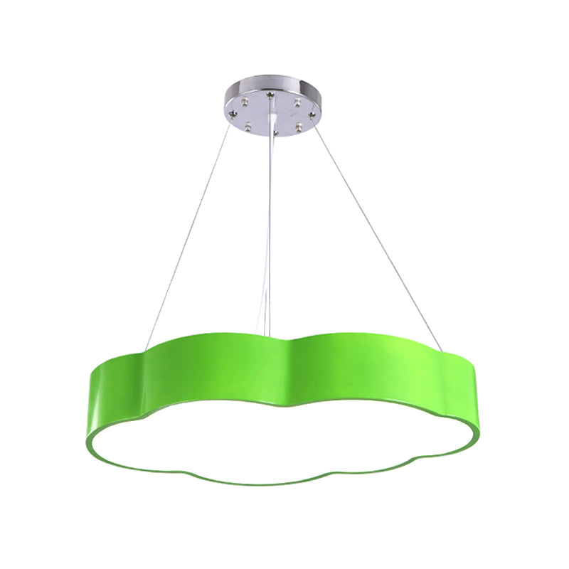 Éclair de suspension à LED de macaron acrylique à plafond du couloir de nuages ​​Éclairage en macaron acrylique en rouge / jaune / vert, 20,5 "/24,5" largeur