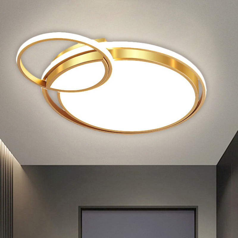 Metal Crossed Flush Light Fixture Modernist LED Gold Ceiling Flush Mount for Bedroom, 16.6"/20.5" W (The customization will be 7 days)