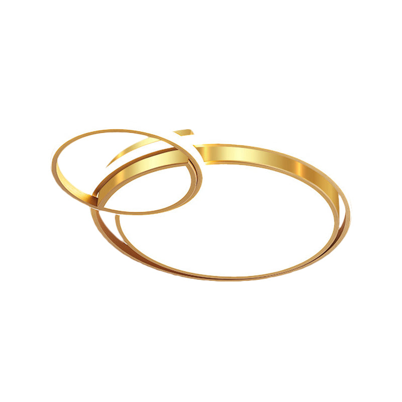 Metal Crossed Flush Light Fixture Modernist LED Gold Ceiling Flush Mount for Bedroom, 16.6"/20.5" W (The customization will be 7 days)