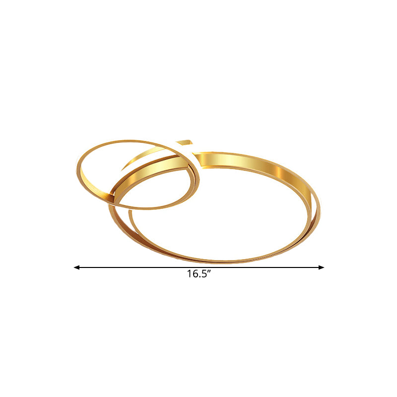 Metal Crossed Flush Light Fixture Modernist LED Gold Ceiling Flush Mount for Bedroom, 16.6"/20.5" W (The customization will be 7 days)