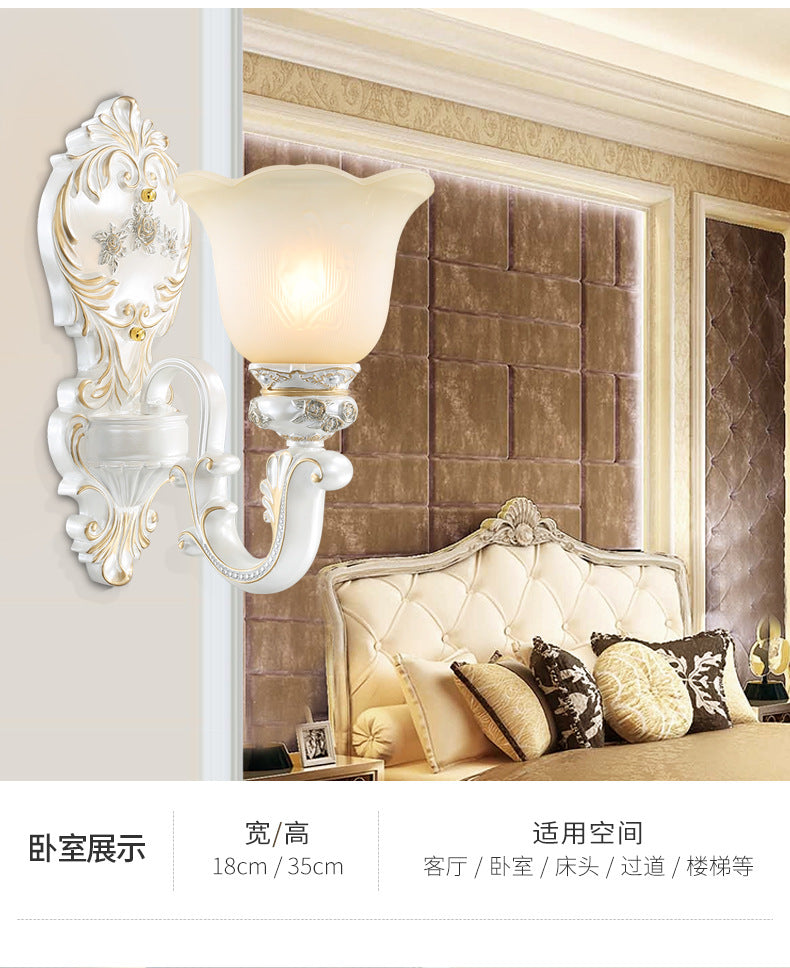 Cream Glass White Wall Sconce Blossom 1/2-Head Cottage Wall Lighting Fixture for Living Room