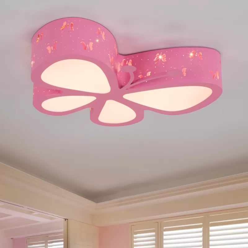 Cartoon Hollow Butterfly Flushmount Licht Acryl LED Plafond Lamp voor Meisjes Kamer