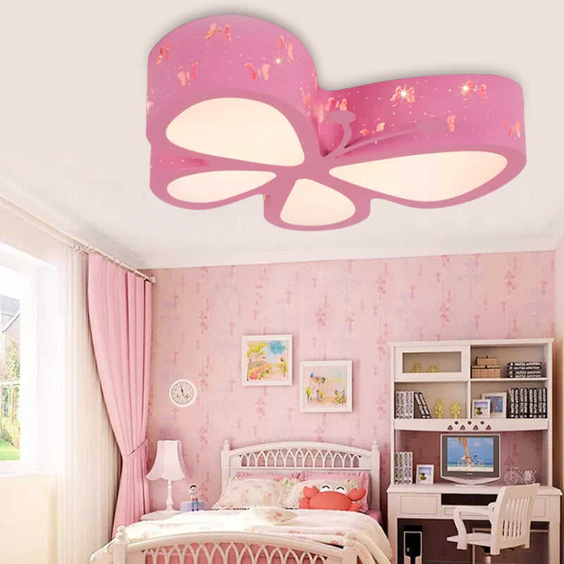 Cartoon Hollow Butterfly Flushmount Licht Acryl LED Plafond Lamp voor Meisjes Kamer