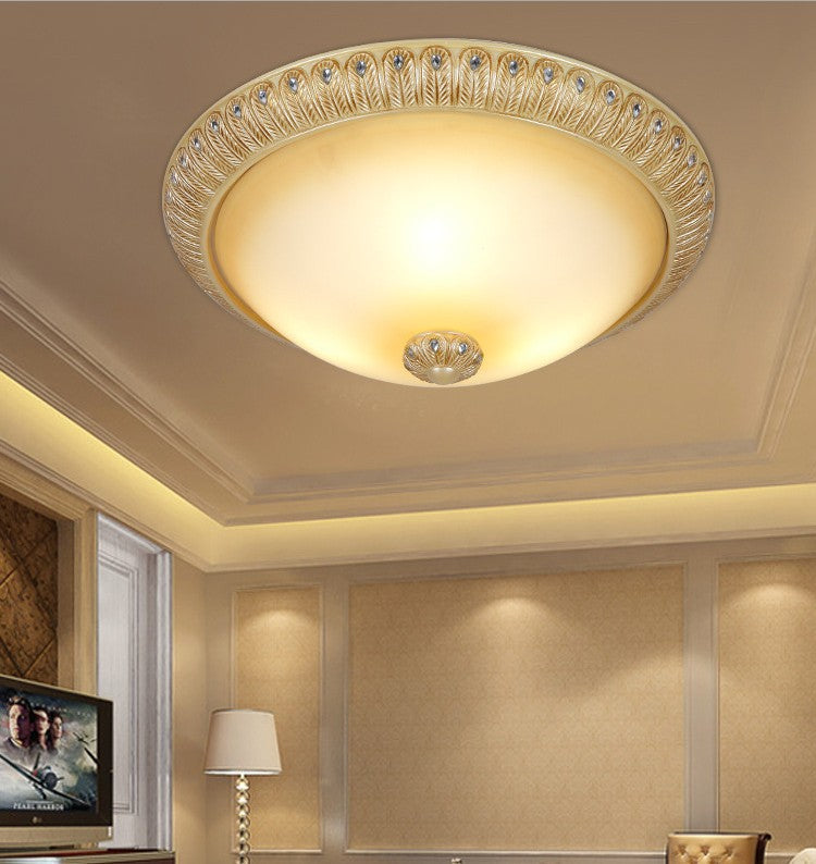 Dome Living Room Wall Sconce Rustic Frosted Glass 3 Bulbs Gold Wall Lighting Idea, 16"/19.5" Wide