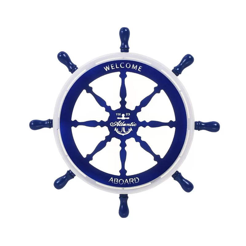 Circular Sleeping Room Flushmount Acrylic LED Modernism Ceiling Flush with Rudder Design in Blue