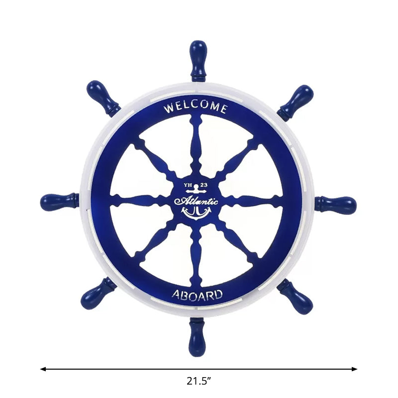 Circular Sleeping Room Flushmount Acrylic LED Modernism Ceiling Flush with Rudder Design in Blue