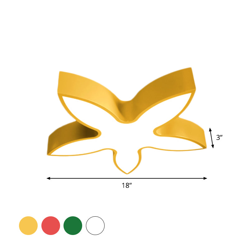 Children LED Flush Lighting with Acrylic Shade White/Red/Yellow Star Flush Mount Ceiling Light Fixture