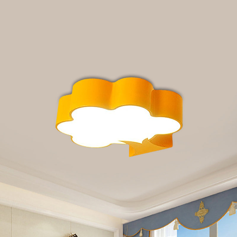 Cartoon Tree Acrylic Ceiling Mount Lamp Kids Yellow/Red LED Flush Light Fixture for Nursery Room