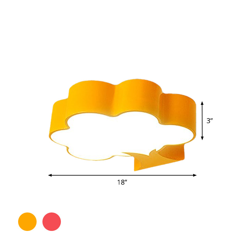 Cartoon Tree Acrylic Ceiling Mount Lamp Kids Yellow/Red LED Flush Light Fixture for Nursery Room