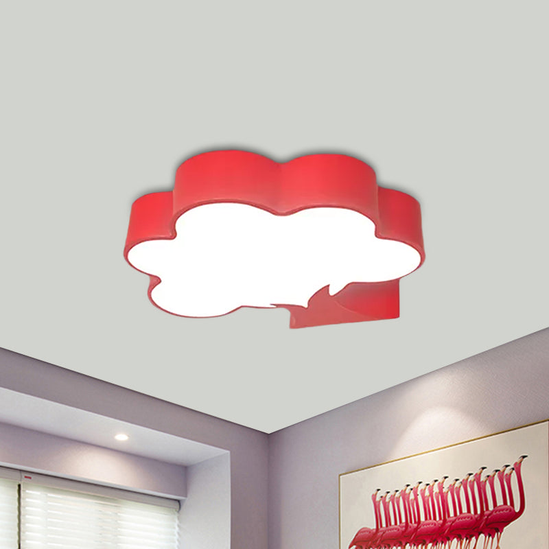 Cartoon Tree Acrylic Ceiling Mount Lamp Kids Yellow/Red LED Flush Light Fixture for Nursery Room