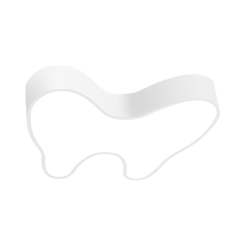 Tooth Shape Close to Ceiling Lamp Modernist LED White Flush Mount Lighting for Corridor