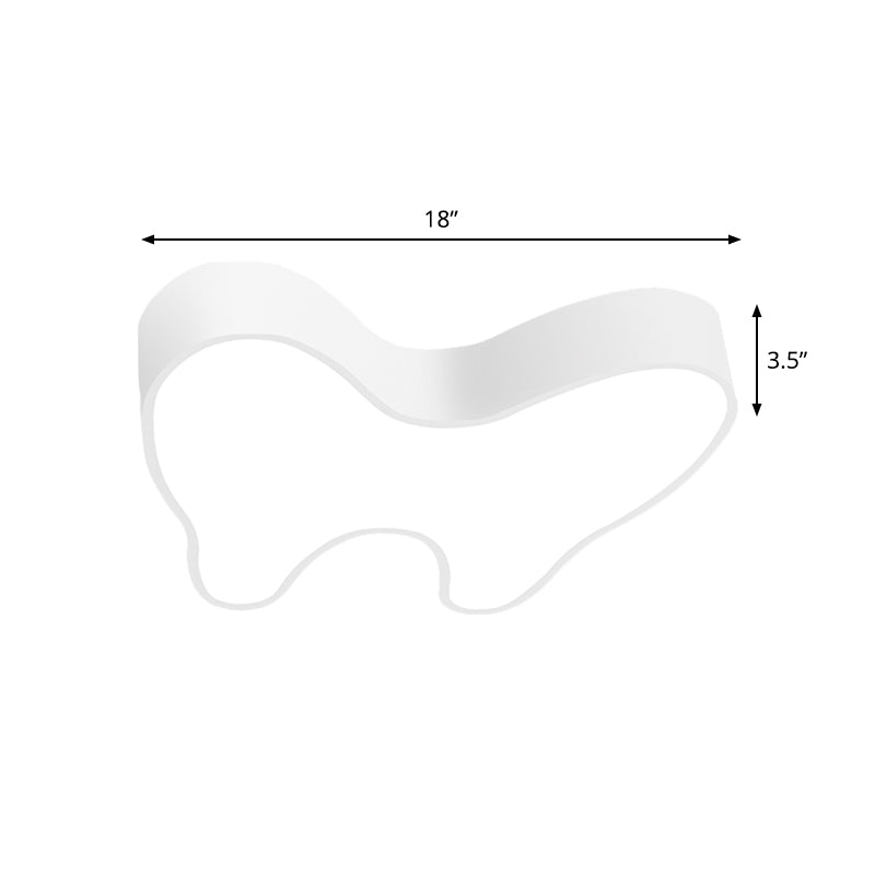 Tooth Shape Close to Ceiling Lamp Modernist LED White Flush Mount Lighting for Corridor