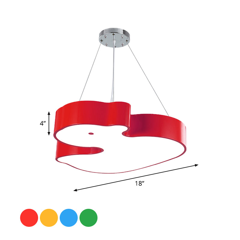 Duck Chandelier Pendant Light Cartoon Acrylique LED CHAMBRE LEMPORT DE LAMPE EN VERT / ROUGE / JAUNE