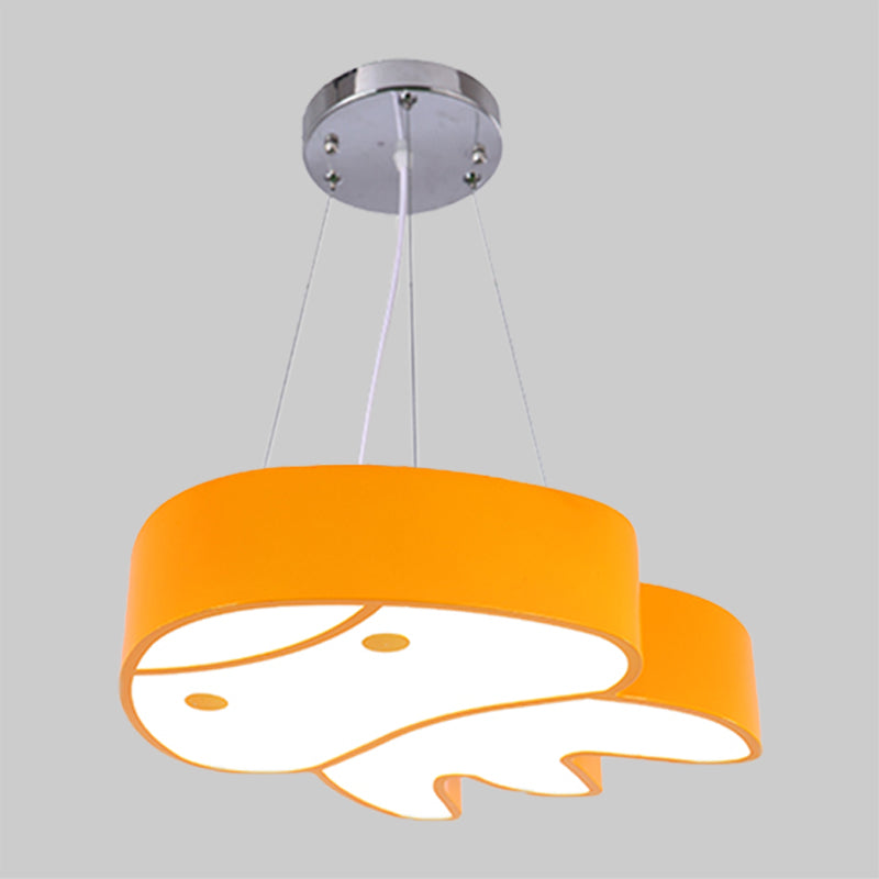 Suspension de salon LED Carton d'éclairage rouge / jaune / plafond bleu avec une teinte acrylique de méduses