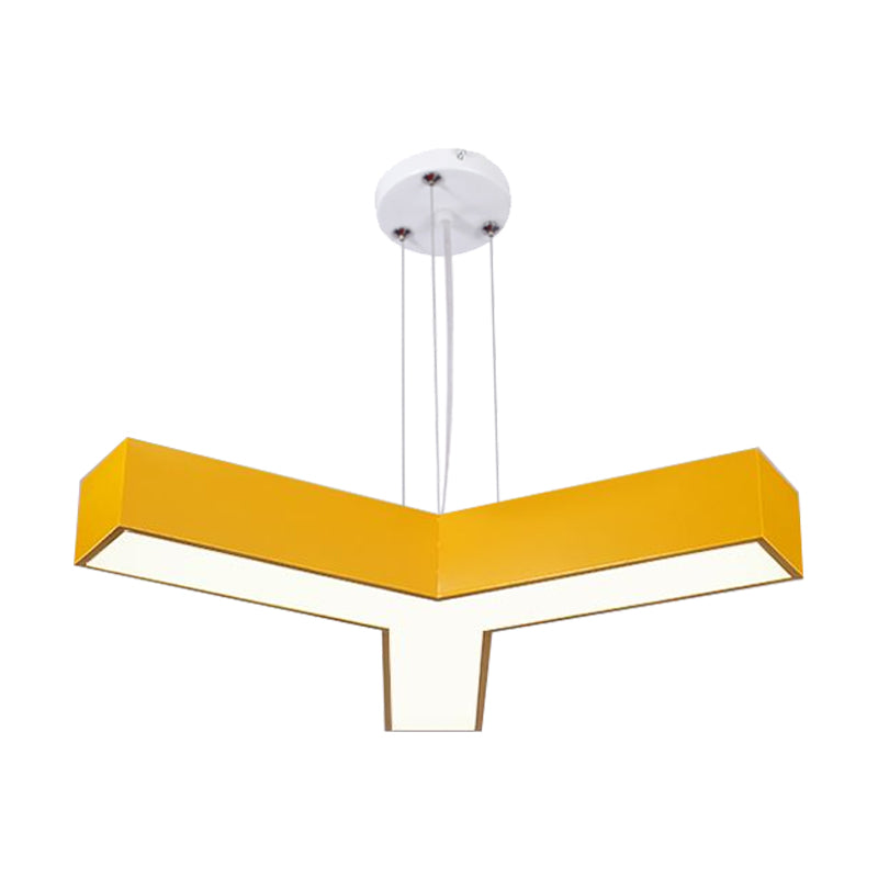 Acrylic Y-Shape Chandelier Lighting Creative White/Yellow/Blue LED Suspension Pendant for Restaurant