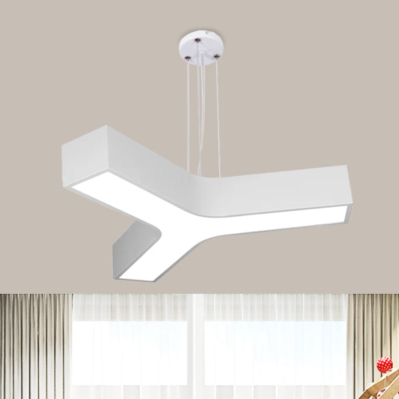 Acrylic Y-Shape Chandelier Lighting Creative White/Yellow/Blue LED Suspension Pendant for Restaurant