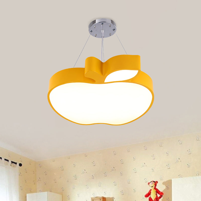 Blau/Gelb/grüner Apple Decke Anhänger Einfachheit LED Acryl -Kronleuchter -Beleuchtung für Kinderzimmer