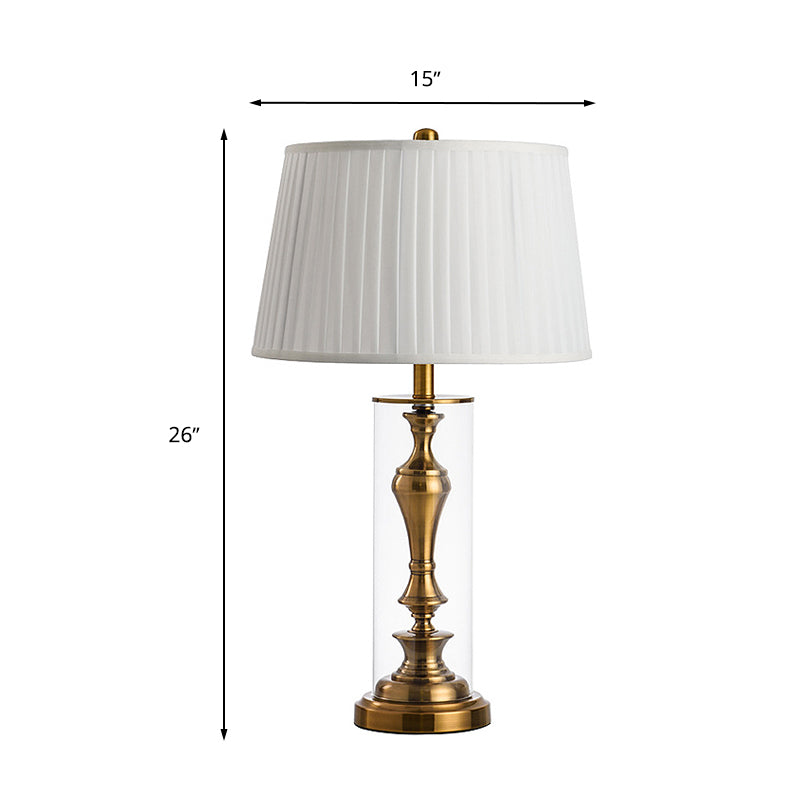 Gold 1 Night Table Light Light Countryside Fabric Empire Shade Table table de chevet avec base de chandelles en métal