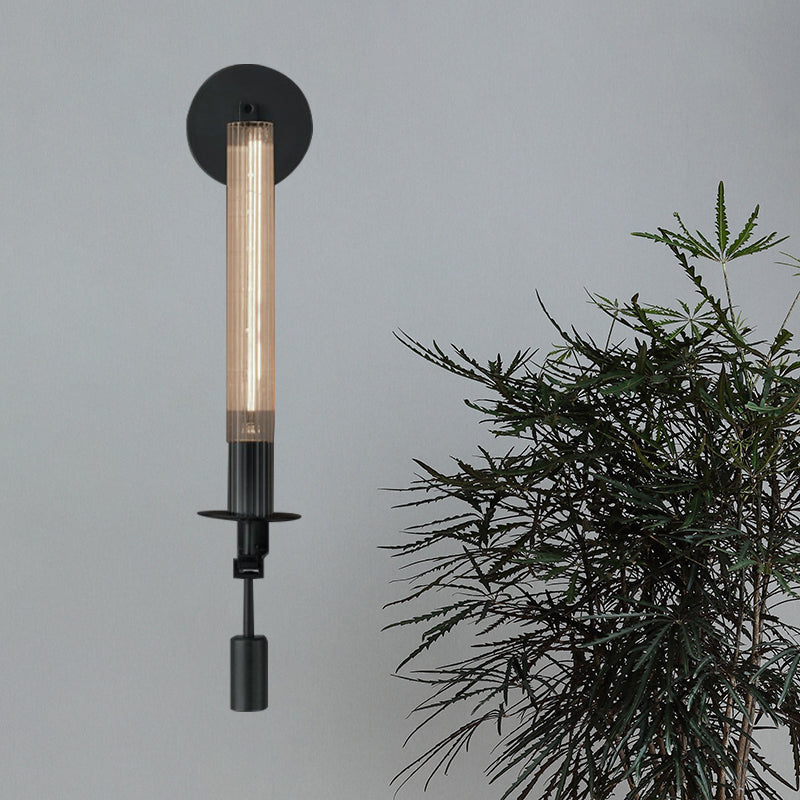 Tube Bathroom Wall Mount Light Minimalist Metal 1/2-Head Brass/Black/Chrome Sconce Lighting Fixture