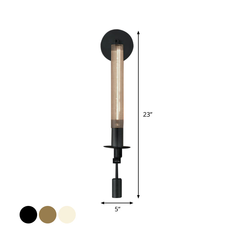 Tube Bathroom Wall Mount Light Minimalist Metal 1/2-Head Brass/Black/Chrome Sconce Lighting Fixture