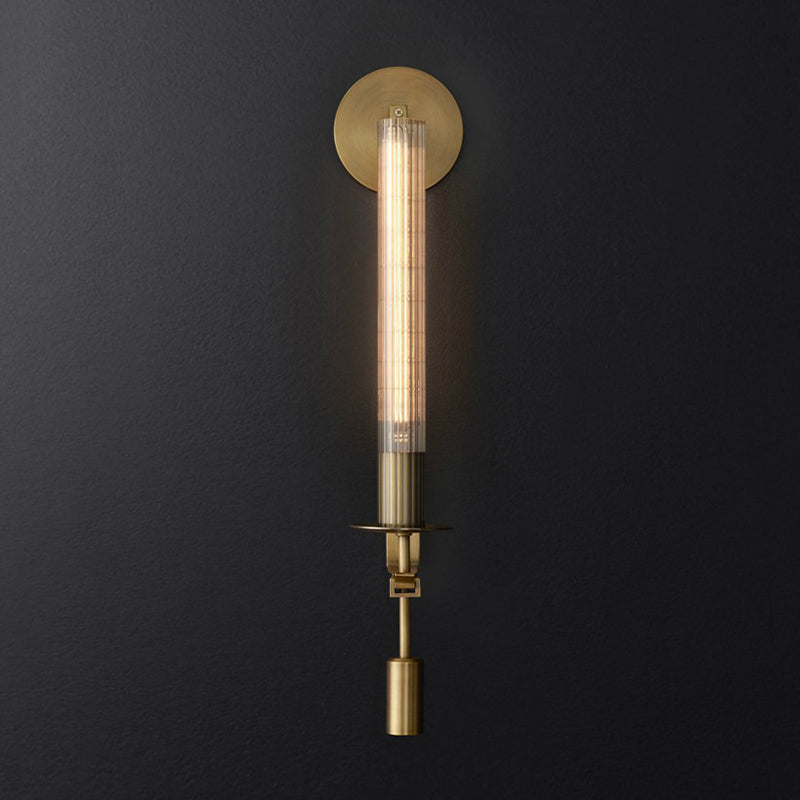 Tube Bathroom Wall Mount Light Minimalist Metal 1/2-Head Brass/Black/Chrome Sconce Lighting Fixture
