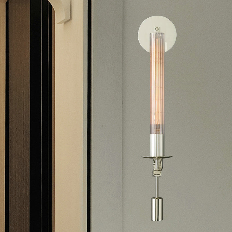 Tube Bathroom Wall Mount Light Minimalist Metal 1/2-Head Brass/Black/Chrome Sconce Lighting Fixture